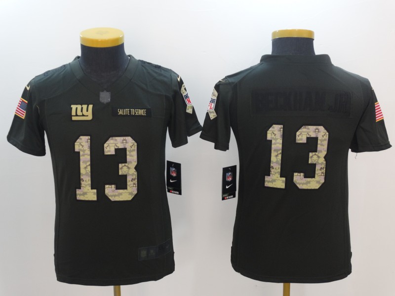 Youth New York Giants #13 Beckham Jr Nike Salute To Service Limited NFL Jerseys